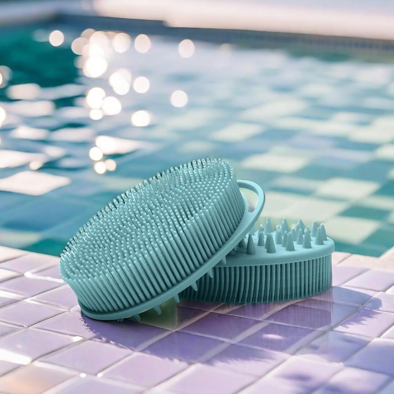 RamPula Silicone Body Scrubber – Dual-Sided Silicone Loofah for Shower, Set of 2 Soft Exfoliating Body Bath Shower Scrubber Loofah Brush Easy-to-Clean for Sensitive Kids Women Men All Kinds of Skin - Image 5